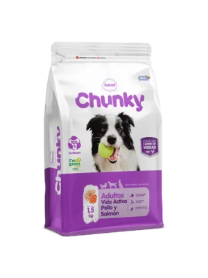 Chunky-Adultos-Razas-Grandes-Pollo-Salmon-Frente2 Chunky Adultos Vida Activa 1.5 kg