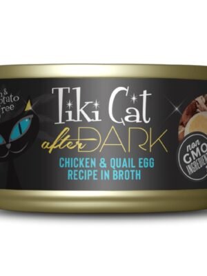 TIKI CAT AFTER DARK - POLLO Y CARNE POLLO Y HUEVO DE CODORNIZ EN CALDO 80 GR Tiki Cat After Dark - Pollo y Carne/Pollo y Huevo De Codorniz 80 g