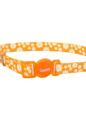 Coastal Collar Gato Fashion Flores Daisy Azul/Naranja