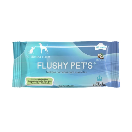 Flushy Pets Toallitas Húmedas 80 Unds