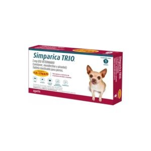 Simparica Trio Caja X 1 Tab 1.25 - 2.5 Kg Dorado