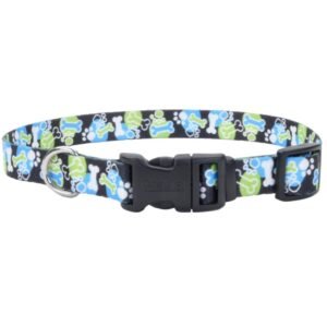 Collar Para Perro Coastal Style Hueso Huella Azul