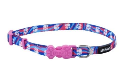 Collar Para Perro Lil Pals Mosaico Gris / Tribal Rosado / Huellas Morado