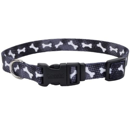 Collar Para Perro Coastal Style Hueso Negro L