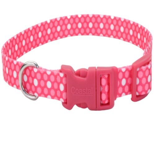 Collar Para Perro Coastal Style Polka Rosado L