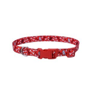Collar Para Perro Coastal Style Huesos Rojo M