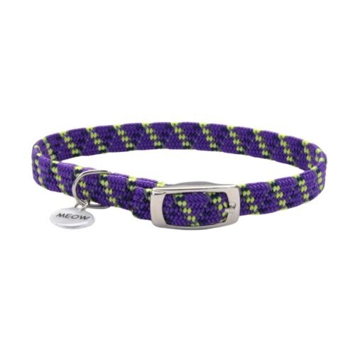 Collar Para Gato Coastal Elastacat Reflectivo Negro / Morado