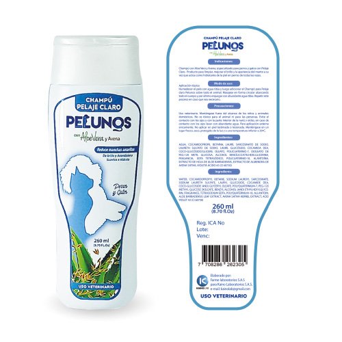 Shampoo Pelunos Pelaje Claro x 260 ml